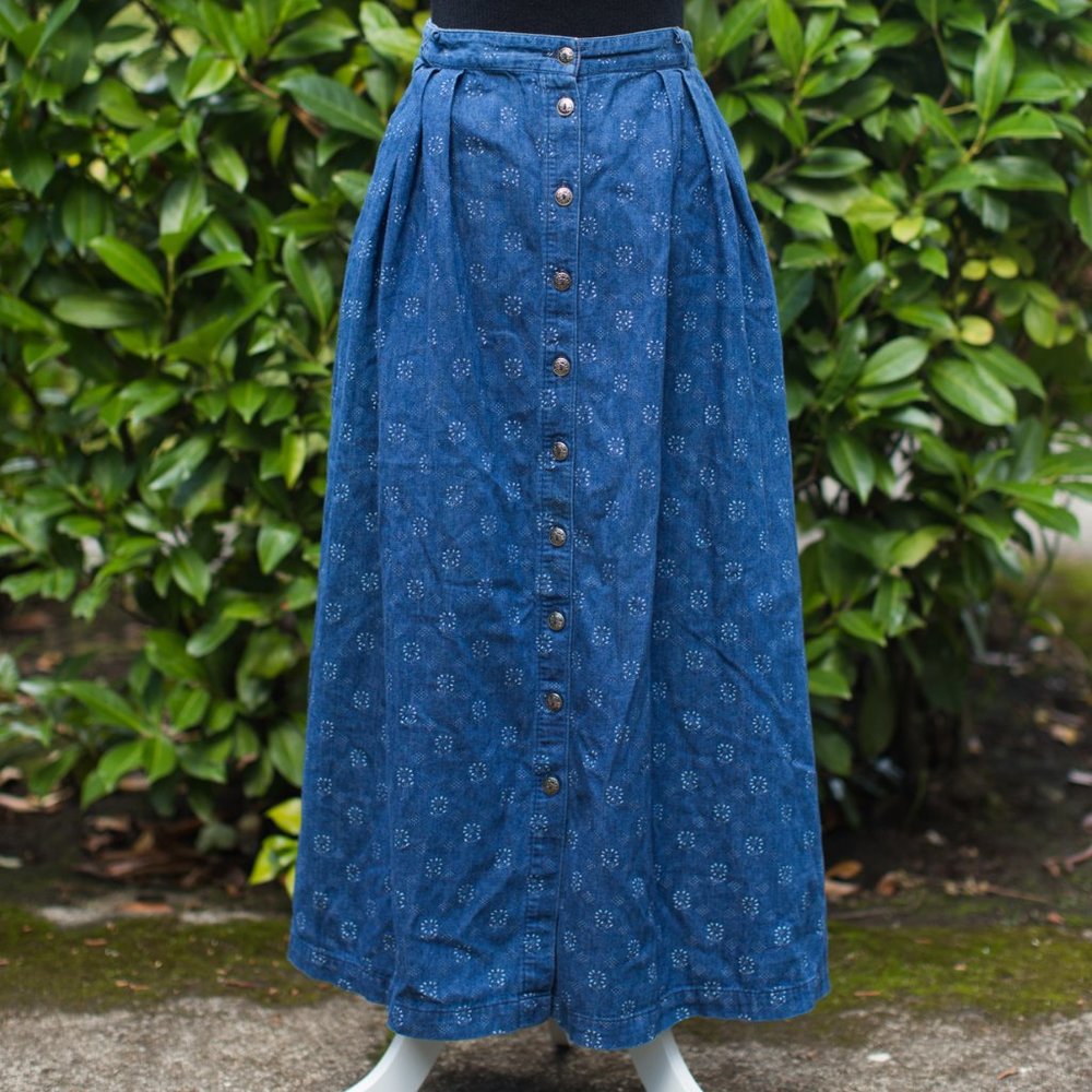 Vintage LL Bean Denim Skirt | Made in USA | Medium | 30"